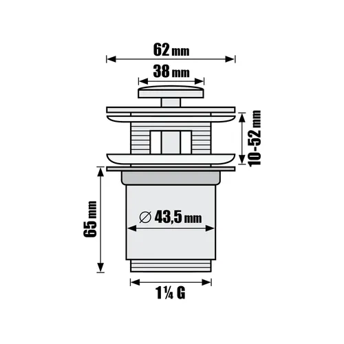 Výpusť umyvadlová click–clack, dvojitá BALLETTO 81097