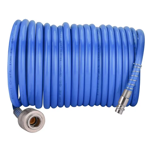 Hadice vzduchová spirálová s rychlospojkami, 1/4", vnitřní ⌀6mm, l 5m EXTOL CRAFT 99322