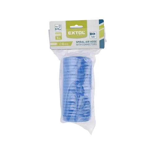 Hadice vzduchová spirálová s rychlospojkami, 1/4", vnitřní ⌀6mm, l 5m EXTOL CRAFT 99322