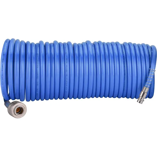 Hadice vzduchová spirálová s rychlospojkami, 1/4", vnitřní ⌀6mm, l 10m EXTOL CRAFT 99325