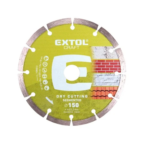 Zrušeno! nahrazeno výrobkem 903033 kotouč diamantový řezný segmentový - suché řezání, o 150x22,2x2,3mm EXTOL CRAFT 108813
