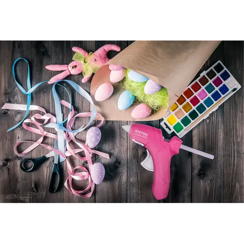 Pistole tavná lepící, ⌀7,2mm, 25w, růžová EXTOL LADY 422003