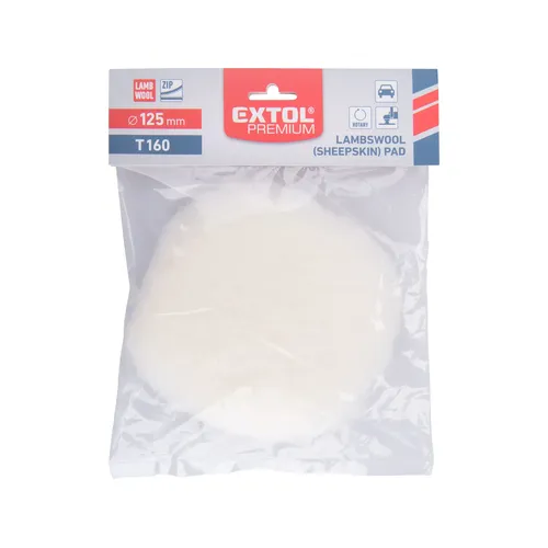 Kotouč leštící vlněný, ovčí rouno, t160, ⌀125mm, suchý zip EXTOL PREMIUM 8804560
