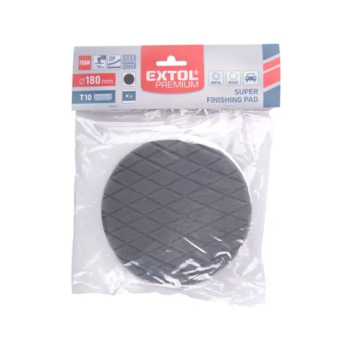Kotouč leštící pěnový, diamantový vzor, t10, černý, ⌀180x35mm, zapuštěný suchý zip ⌀150mm EXTOL PREMIUM 8804531