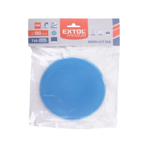 Kotouč leštící pěnový, t60, modrý, ⌀180x30mm, suchý zip ⌀150mm EXTOL PREMIUM 8804506