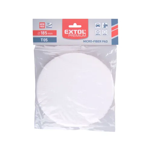Kotouč leštící, mikrovlákno, t05, ⌀185mm, suchý zip EXTOL PREMIUM 8804565