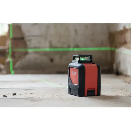 Laser zelený liniový, křížový samonivelační, 1h360° x 1v EXTOL PREMIUM 8823307