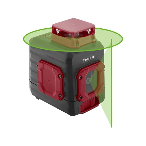 Laser zelený liniový, křížový samonivelační, 1h360°x 1v FORTUM 4780209