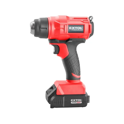 Pistole horkovzdušná aku share20v, 550°c, 20v li-ion, 2ah EXTOL PREMIUM 8891866