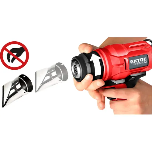 Pistole horkovzdušná aku share20v, 550°c, 20v li-ion, 2ah EXTOL PREMIUM 8891866