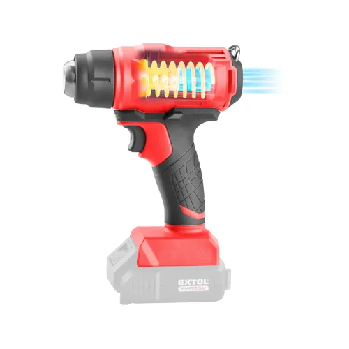Pistole horkovzdušná aku share20v, 550°c, 20v li-ion, bez baterie a nabíječky EXTOL PREMIUM 8891867