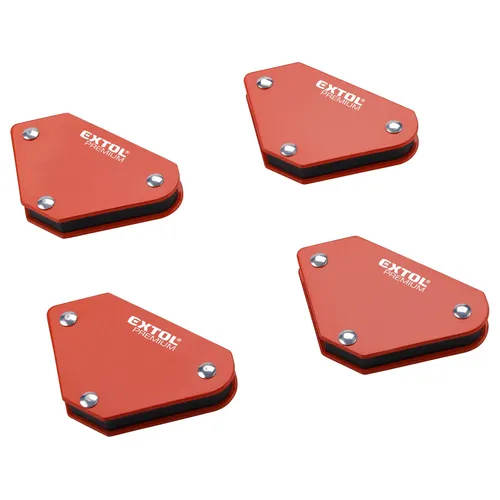 Magnet-úhelník svařovací mini, sada 4ks, 45°-90°-135°, nosnost do 4kg EXTOL PREMIUM 8815180