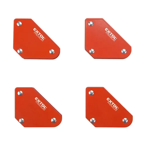 Magnet-úhelník svařovací mini, sada 4ks, 45°-90°-135°, nosnost do 4kg EXTOL PREMIUM 8815180