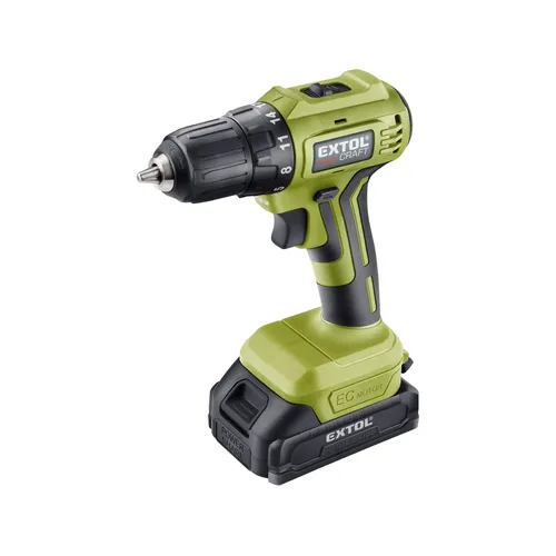 Vrtací šroubovák aku, brushless, 20v li-ion, 2×2ah EXTOL CRAFT 402450