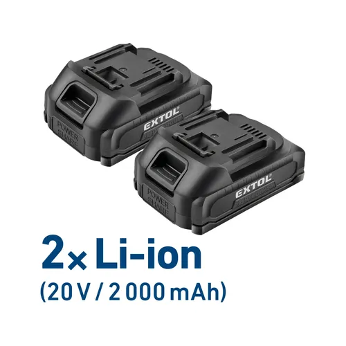 Vrtací šroubovák aku, brushless, 20v li-ion, 2×2ah EXTOL CRAFT 402450