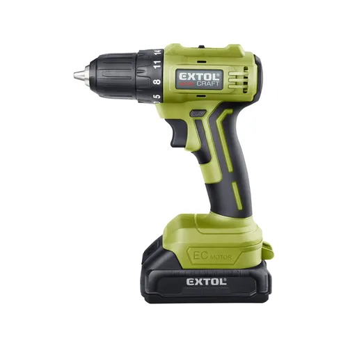 Vrtací šroubovák aku, brushless, 20v li-ion, 2×2ah EXTOL CRAFT 402450