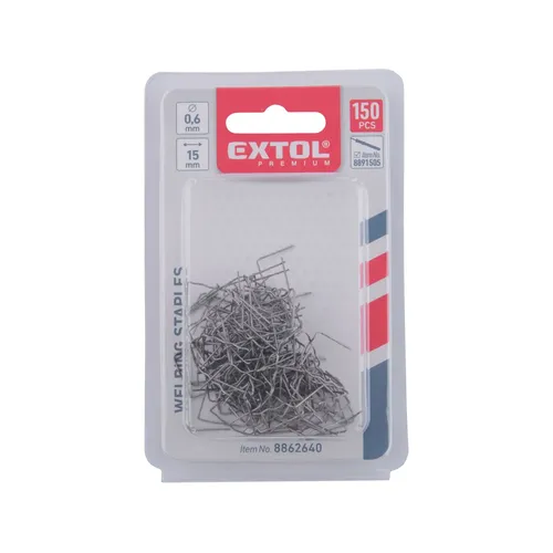 Spony svařovací, 150ks, vlnka, ⌀0,6mm, rozteč 15mm EXTOL PREMIUM 8862640