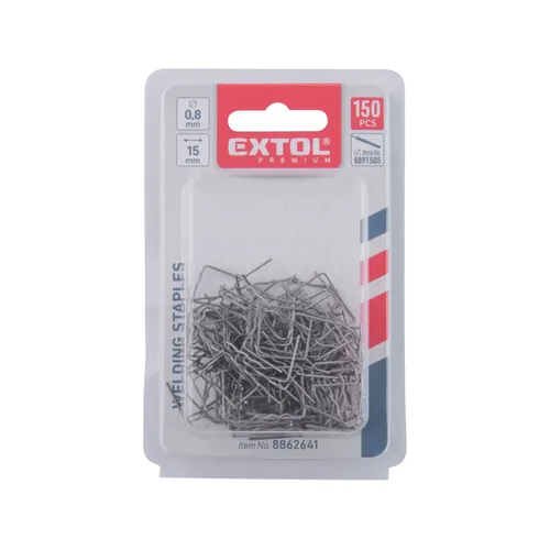 Spony svařovací, 150ks, vlnka, ⌀0,8mm, rozteč 15mm EXTOL PREMIUM 8862641
