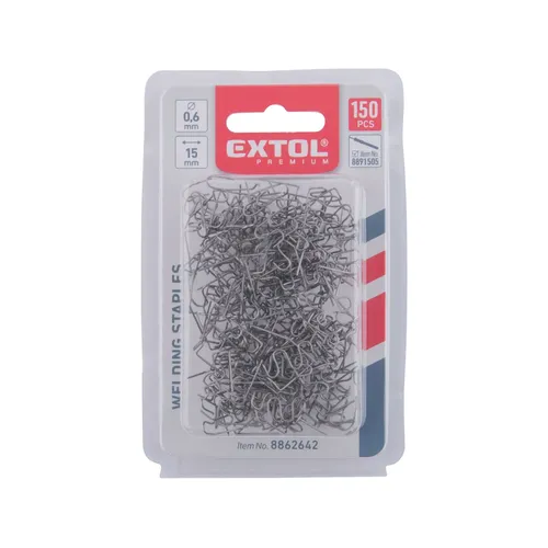 Spony svařovací, 150ks, vlna, ⌀0,6mm, rozteč 15mm EXTOL PREMIUM 8862642