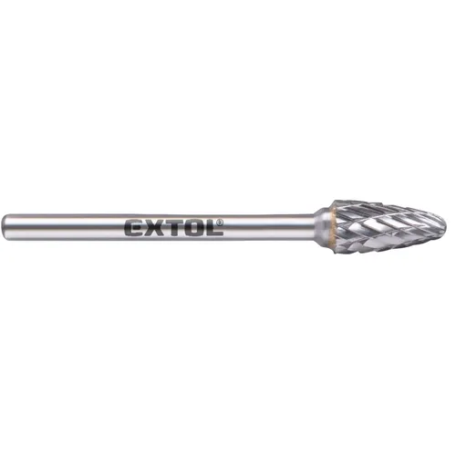 Fréza karbidová, kulatý oblouk, ⌀6x13mm, ⌀stopky 3mm, sek střední (double-cut) EXTOL INDUSTRIAL 8703853