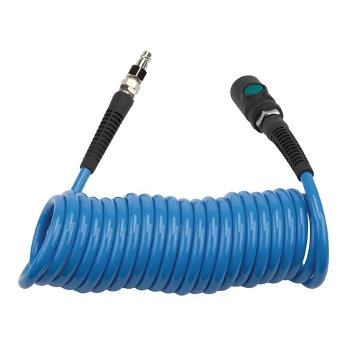 Spirálová PU hadice 5 m, ø 6,5/10 mm, 10 bar s rychlospojkou 2105871 Aircraft