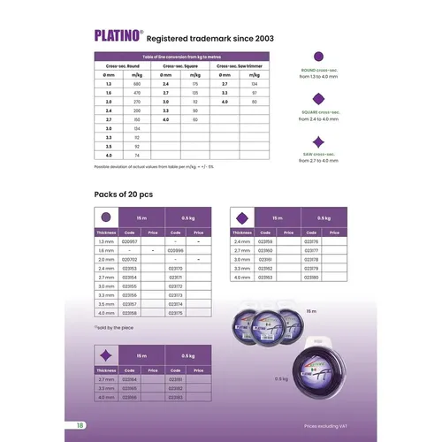 Super Platino, kruh, 1,6mm, 15m 50A020958 ACTIVE