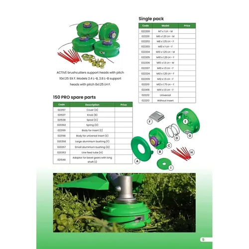 Strunová nylonová hlava PRO 150 M8x1,25 SF/GF/LF - OCEL ACTIVE