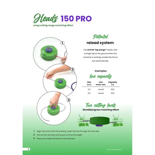 Strunová nylonová hlava PRO 150 M10x1,25 SX-F - OCEL ACTIVE