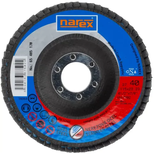 SET LK  ø 115x22.2  27 ZA 40 Lamelový kotouč 2v1 pro broušení běžné a ušlechtilé oceli NAREX