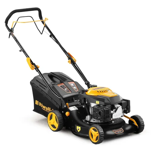 Riwall PRO RPM 4235 multifunkční travní sekačka 3 v 1 s benzinovým motorem a pojezdem