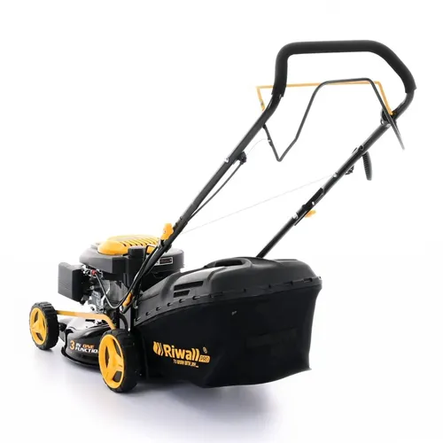 Riwall PRO RPM 4235 multifunkční travní sekačka 3 v 1 s benzinovým motorem a pojezdem