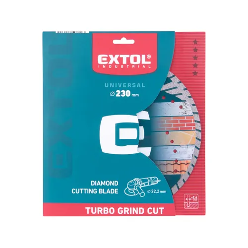 Kotouč diamantový řezný, turbo grind cut, suché i mokré řezání, o 230x22,2x2,6mm, extol premium EXTOL INDUSTRIAL 8703065