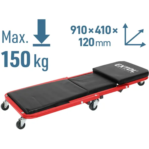 Lehátko/sedák 2v1, montážní pojízdné, rozloženo 91x41x12cm, až 150/120kg EXTOL PREMIUM 8863302