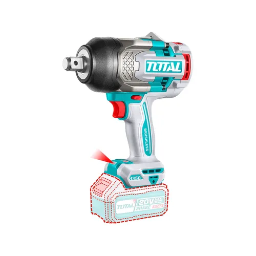 Utahovák rázový aku  3/4", brushless, 1350nm, 20v li-ion, industrial, bez baterie a nabíječky TOTAL TIWLI201351