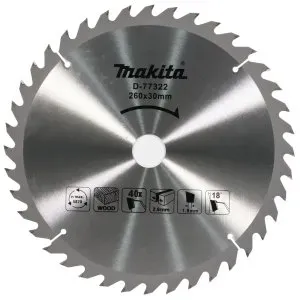 Makita D-77322 kotouč pilový dřevo MAKBLADEplus 260x2.6x30mm 40Z = old B-08654=oldD-65377=oldD-74077