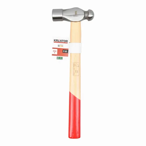 Klempířské kladivo s kulovou hlavou 450g - Dřevěná násada Kreator KRTH90806
