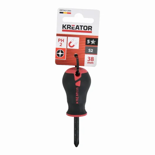 Šroubovák krátký PH2 38mm Kreator KRTH21203