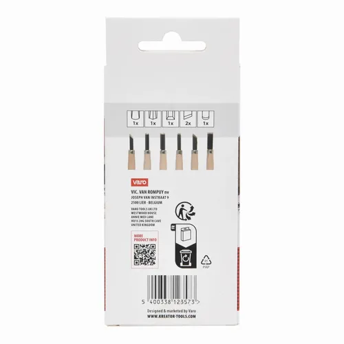 Mini dláta na dřevo sada 6ks Kreator KRTH23601