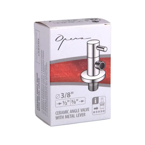 Ventil rohový keramický s kovovou pákou, 1/2"-3/8" OPERA 83061