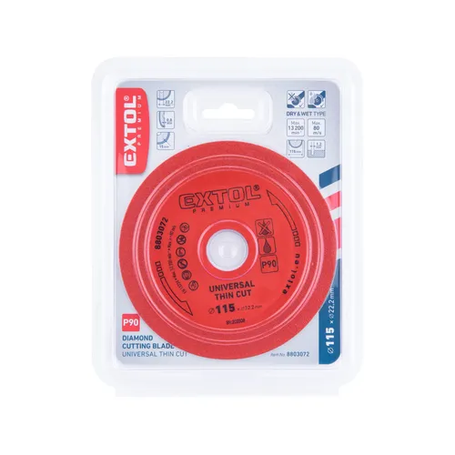 Kotouč diamantový řezný extra tenký, 115x22,2x1,2mm EXTOL PREMIUM 8803072
