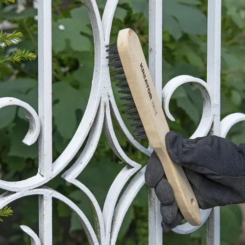 Ruční drátěný ocelový kartáč, dřevěná rukojeť Kreator KRTH50002