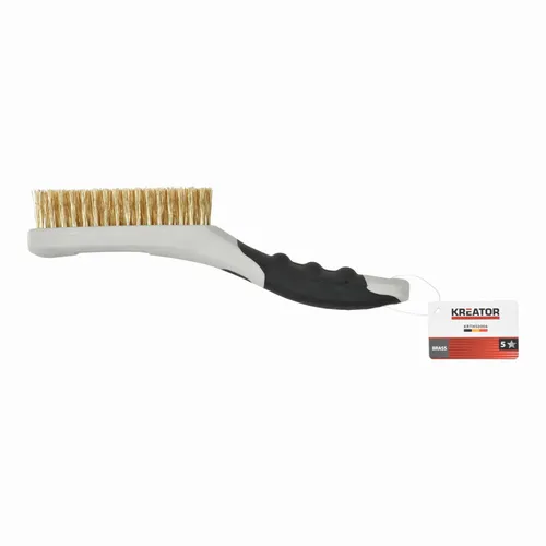 Ruční drátěný mosazný kartáč, plastový Kreator KRTH50006