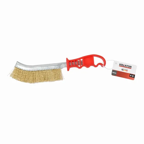 Univerzální drátěný mosazný kartáč, plastová rukojeť Kreator KRTH50008