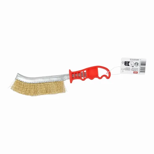 Univerzální drátěný mosazný kartáč, plastová rukojeť Kreator KRTH50008