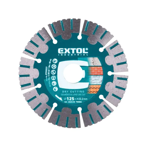 Kotouč diamantový řezný segmentový long life cut, suché řezání, o 125x22,2x1,9mm EXTOL INDUSTRIAL 8703037