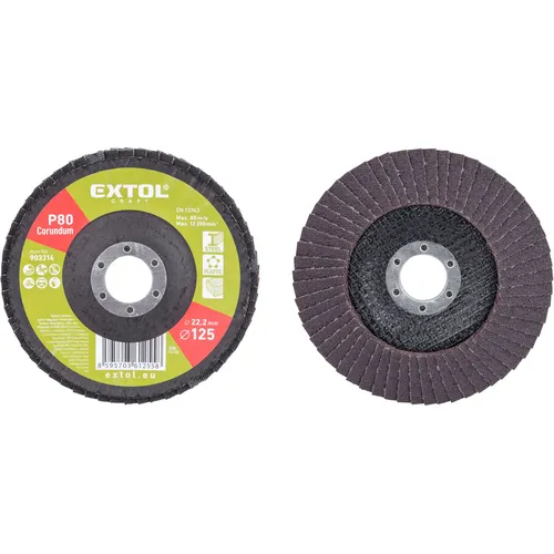 Kotouč lamelový šikmý korundový, o125mm, p80 EXTOL CRAFT 903314