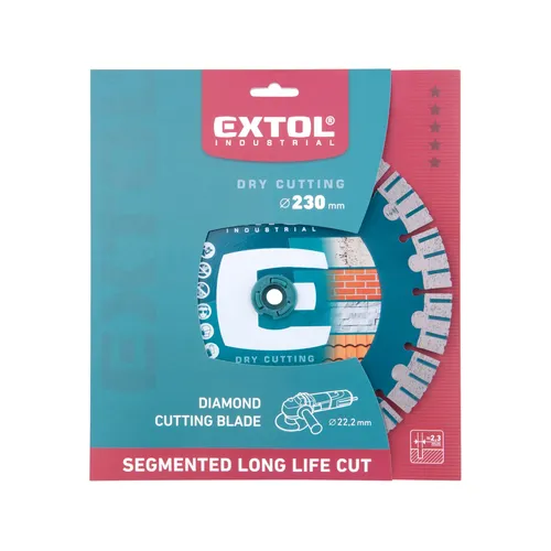 Kotouč diamantový řezný segmentový long life cut, suché řezání, o 230x22,2x2,3mm EXTOL INDUSTRIAL 8703038