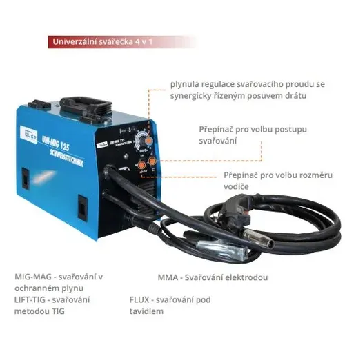 Invertorová svářečka UNI-MIG 125 SYN Güde 20078