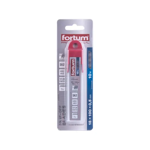 Břity ulamovací do nože 10ks, 18mm(tl.0,5mm/7s), sk2 FORTUM 4780007