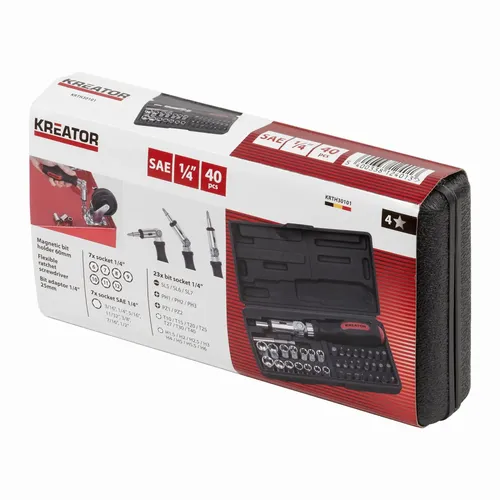 Ráčnový šroubovák 40 ks sada Kreator KRTH30101